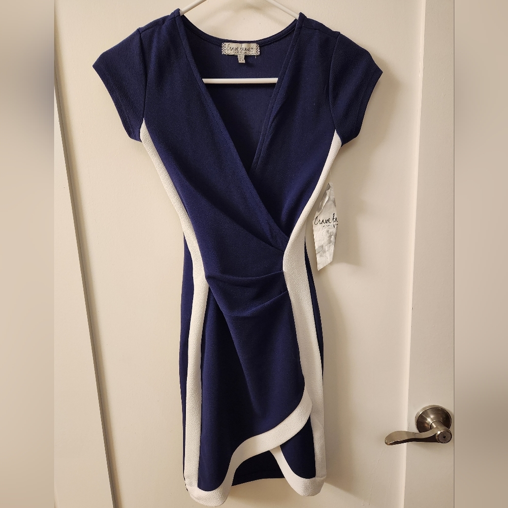 NWT Navy/White Dress - XXS